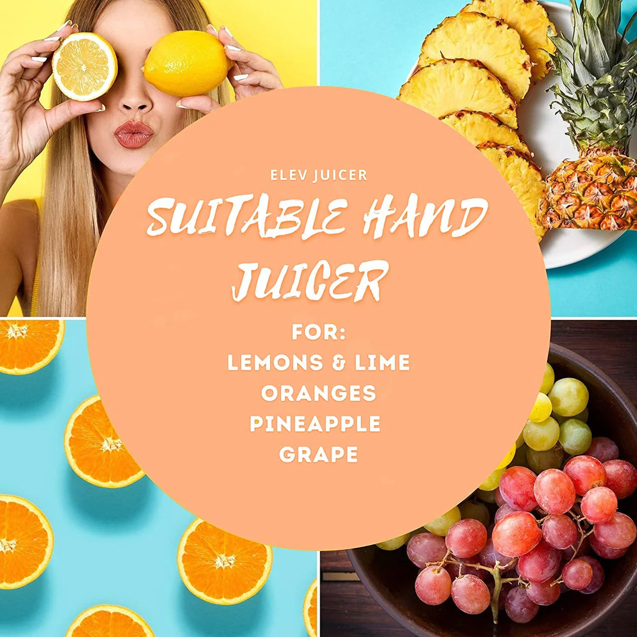 Hand Press Metal Juicer Machine-Fruit Juice Squeezer Citrus Juicer