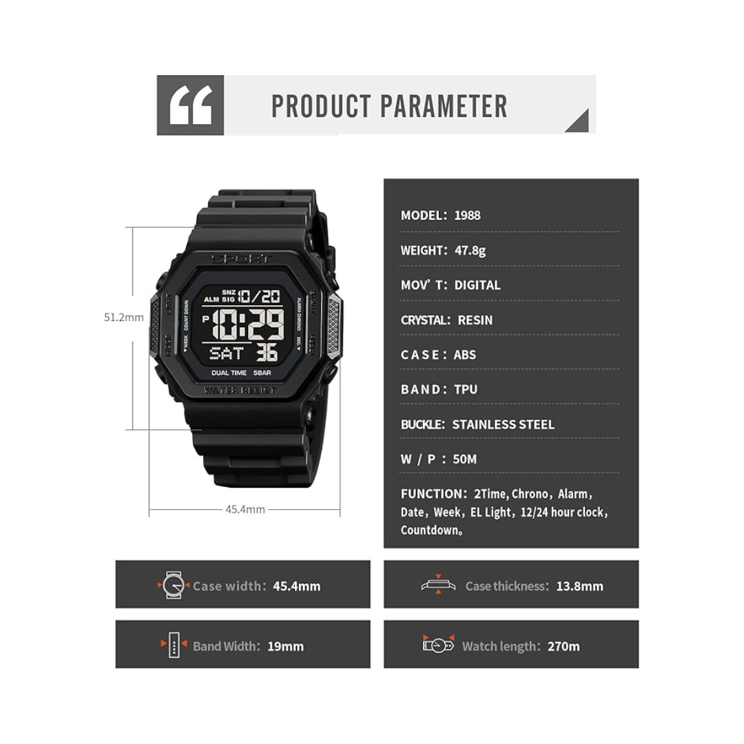 PASOY Unisex Digital Sports Watch | Gulf e Shop