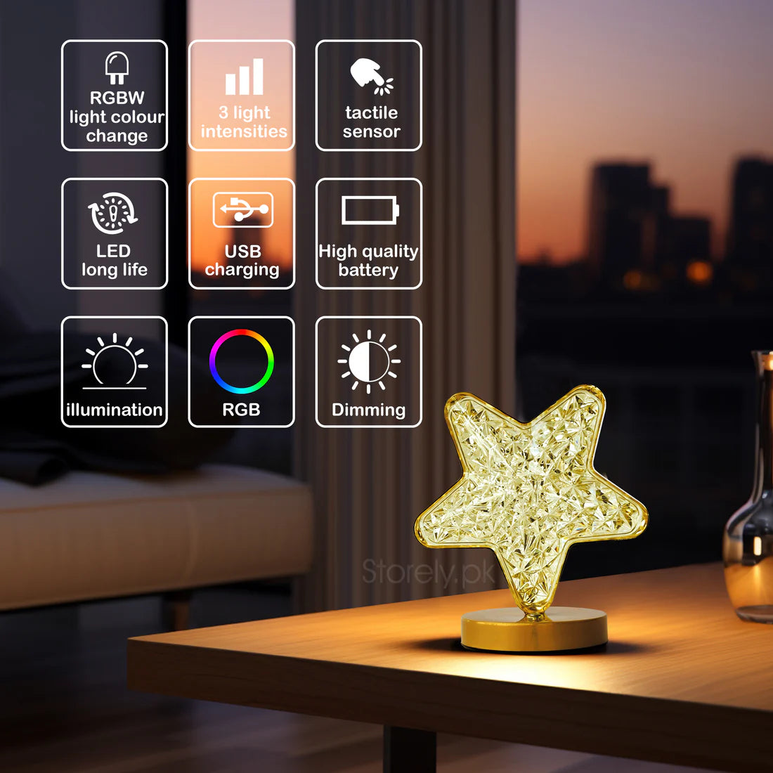 Acrylic LED Star Lamp | Gulf e Shop