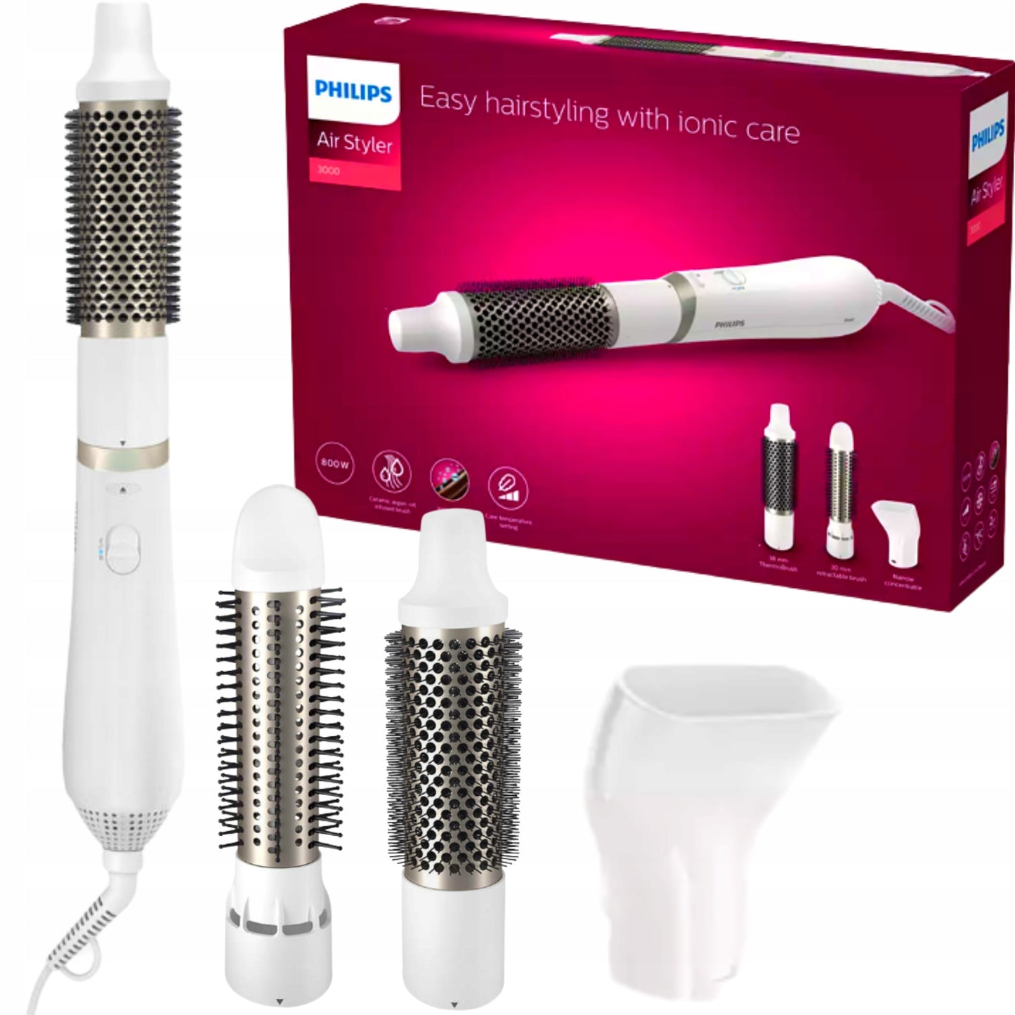 Philips Hot Air Brush 3 Heat with 2 Speed - 800W Styling Power for Salon-like Results
