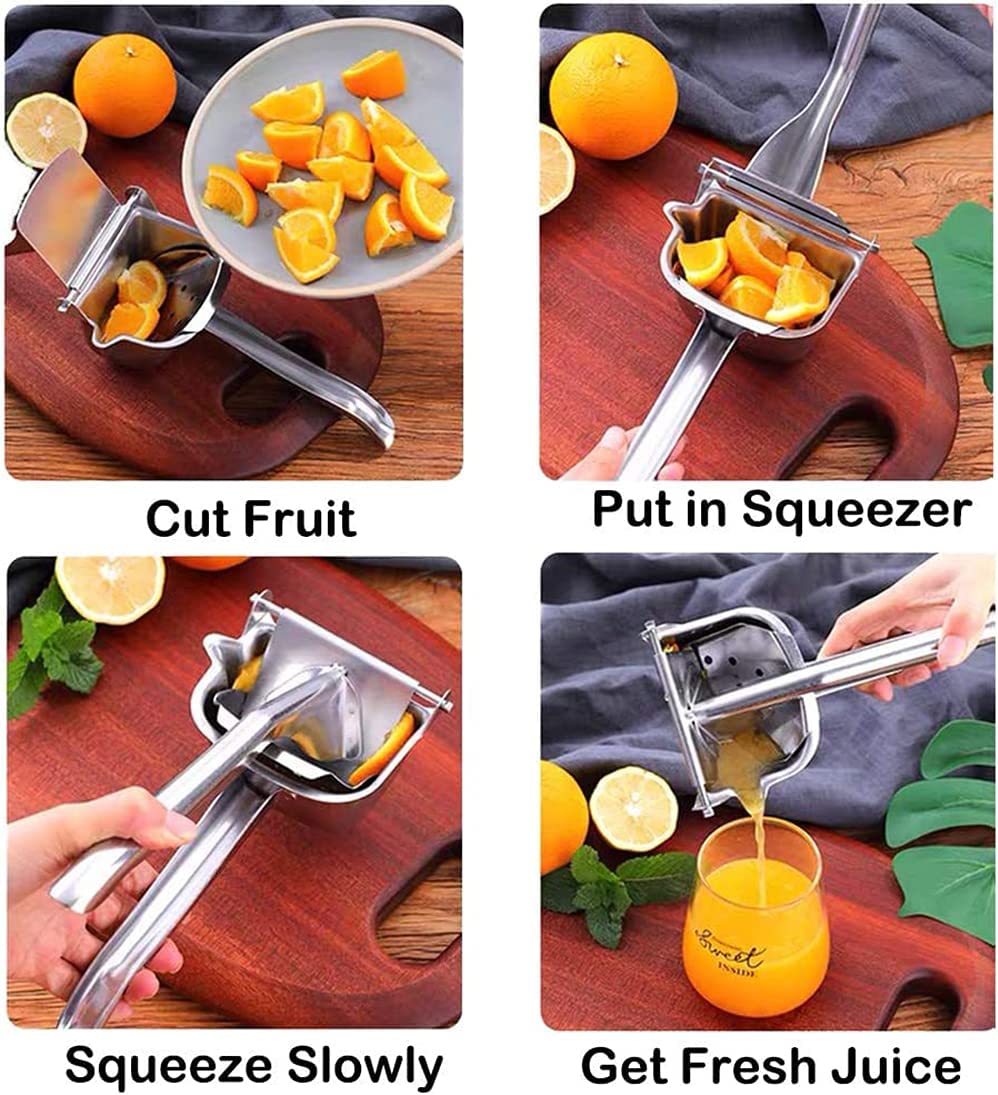 Hand Press Metal Juicer Machine-Fruit Juice Squeezer Citrus Juicer