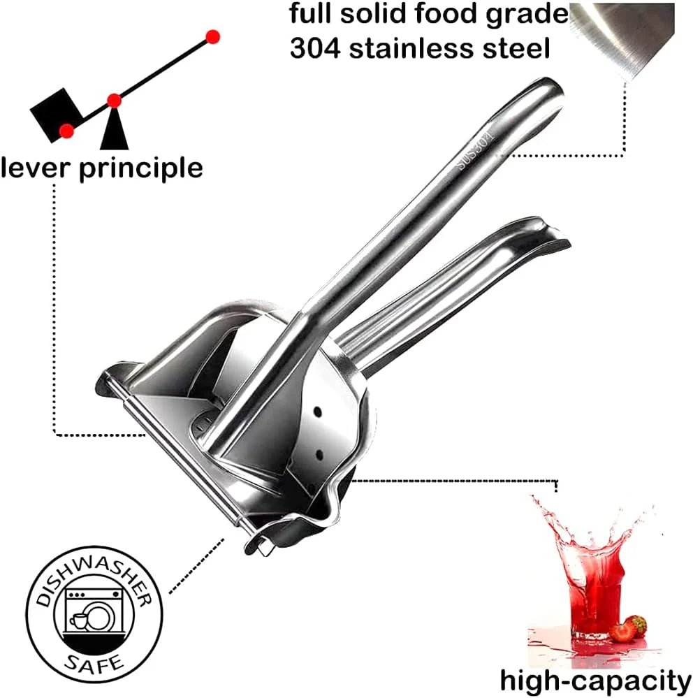 Hand Press Metal Juicer Machine-Fruit Juice Squeezer Citrus Juicer