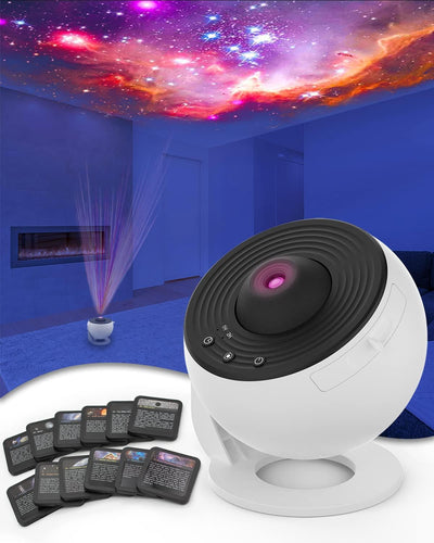 Starry Sky Projector with 12 Discs, Real Galaxies, Kids Sleep Aid Lamp, Timer & Silent Rotation, for Children's Room, Bedroom at Night