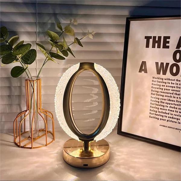 Metal USB Charging Crystal Table Touch Lamp