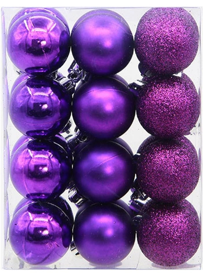 CHRISTMAS Tree Decorations 24Pcs Baubles Set, CHRISTMAS Ball Ornaments Tree Decorations Hanging Ornament Classic for Holiday (Multicolour)