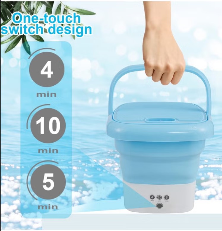 Portable Mini Folding Washing Machine with Dryer for Underwear & Baby Clothes