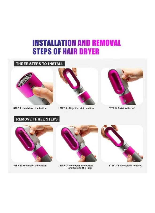 5-in-1 Hair Dryer Styling Tool – Versatile Hot Air Brush with Interchangeable Attachments