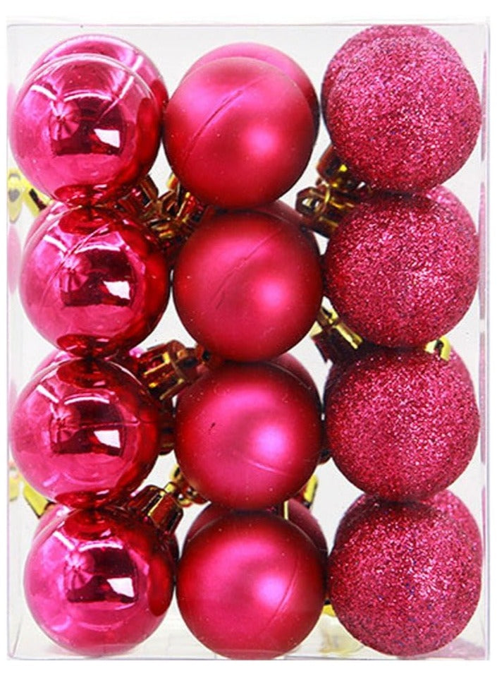 CHRISTMAS Tree Decorations 24Pcs Baubles Set, CHRISTMAS Ball Ornaments Tree Decorations Hanging Ornament Classic for Holiday (Multicolour)