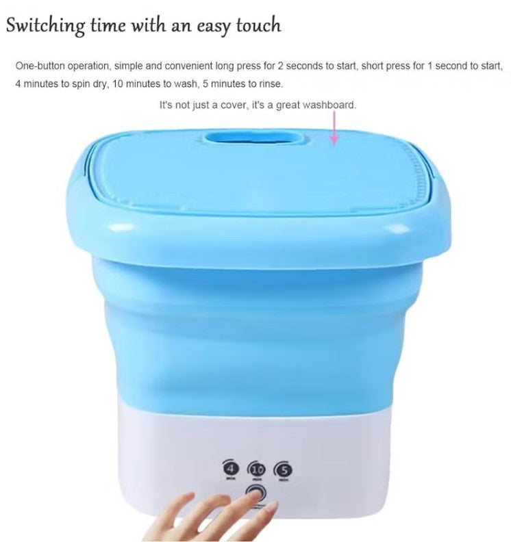 Portable Mini Folding Washing Machine with Dryer for Underwear & Baby Clothes