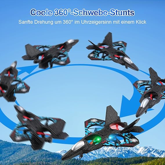 L0712 2.4GHz Remote Control Quadcopter Airplane – Auto-Hovering RC Fighter Jet with 3D Flip, Colored Lights, and USB Charging – Ideal for Beginners, Kids, and Adults