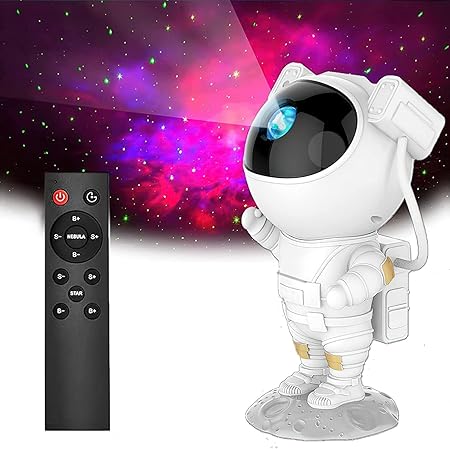 Astronaut Galaxy Light Projector – Space Buddy Star Ceiling Night Light with Remote & Timer