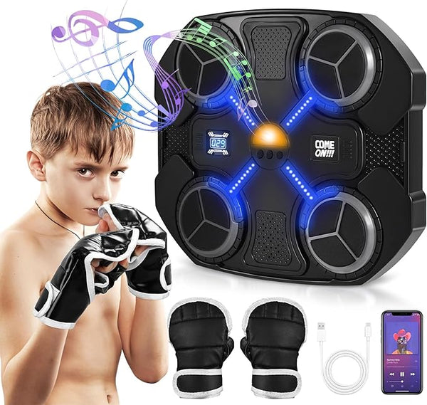 Kids Smart Music Boxing Machine with Counting Function, Adjustable Light, Wall Target, Kids Exercise Equipment