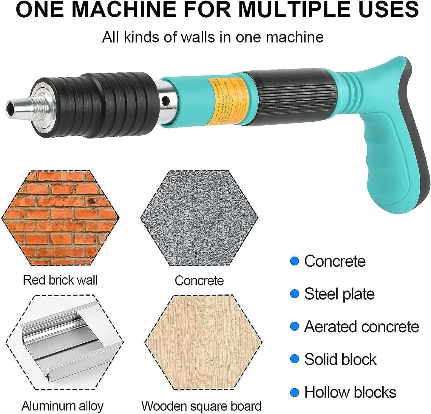 Concrete Nail Gun with 20pcs Nails, Portable Manual Steel Nails Gun Tool, Mini Nail Shooting Machine