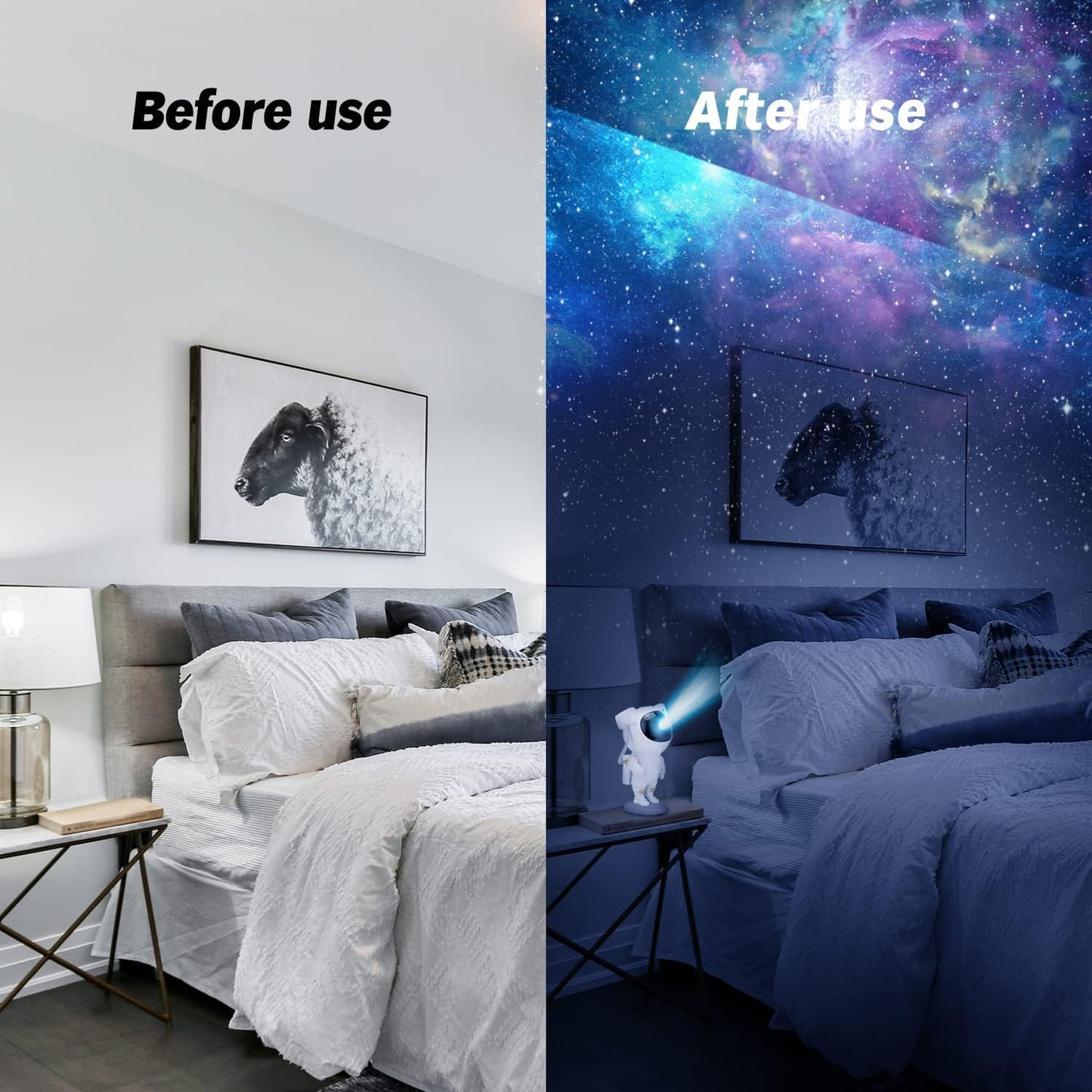 Astronaut Galaxy Light Projector – Space Buddy Star Ceiling Night Light with Remote & Timer