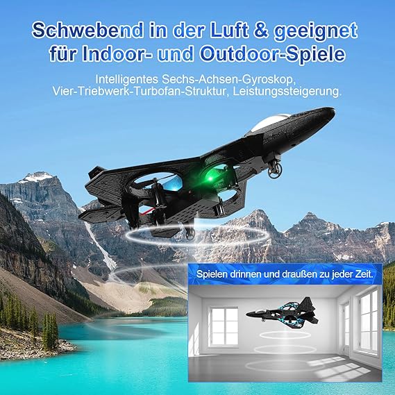 L0712 2.4GHz Remote Control Quadcopter Airplane – Auto-Hovering RC Fighter Jet with 3D Flip, Colored Lights, and USB Charging – Ideal for Beginners, Kids, and Adults