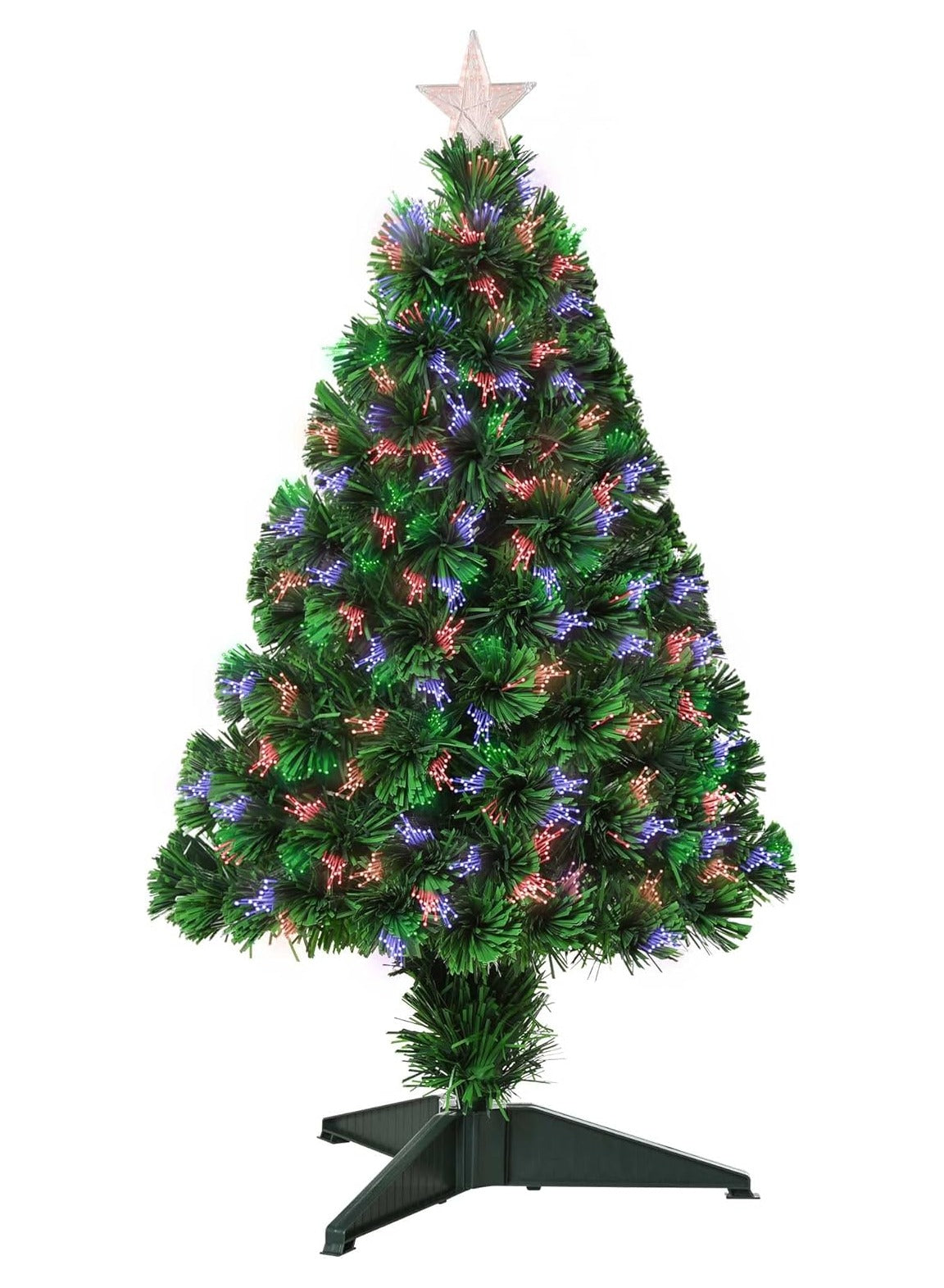 Festive Artificial Christmas Tree with Multicolored Lights 90CM