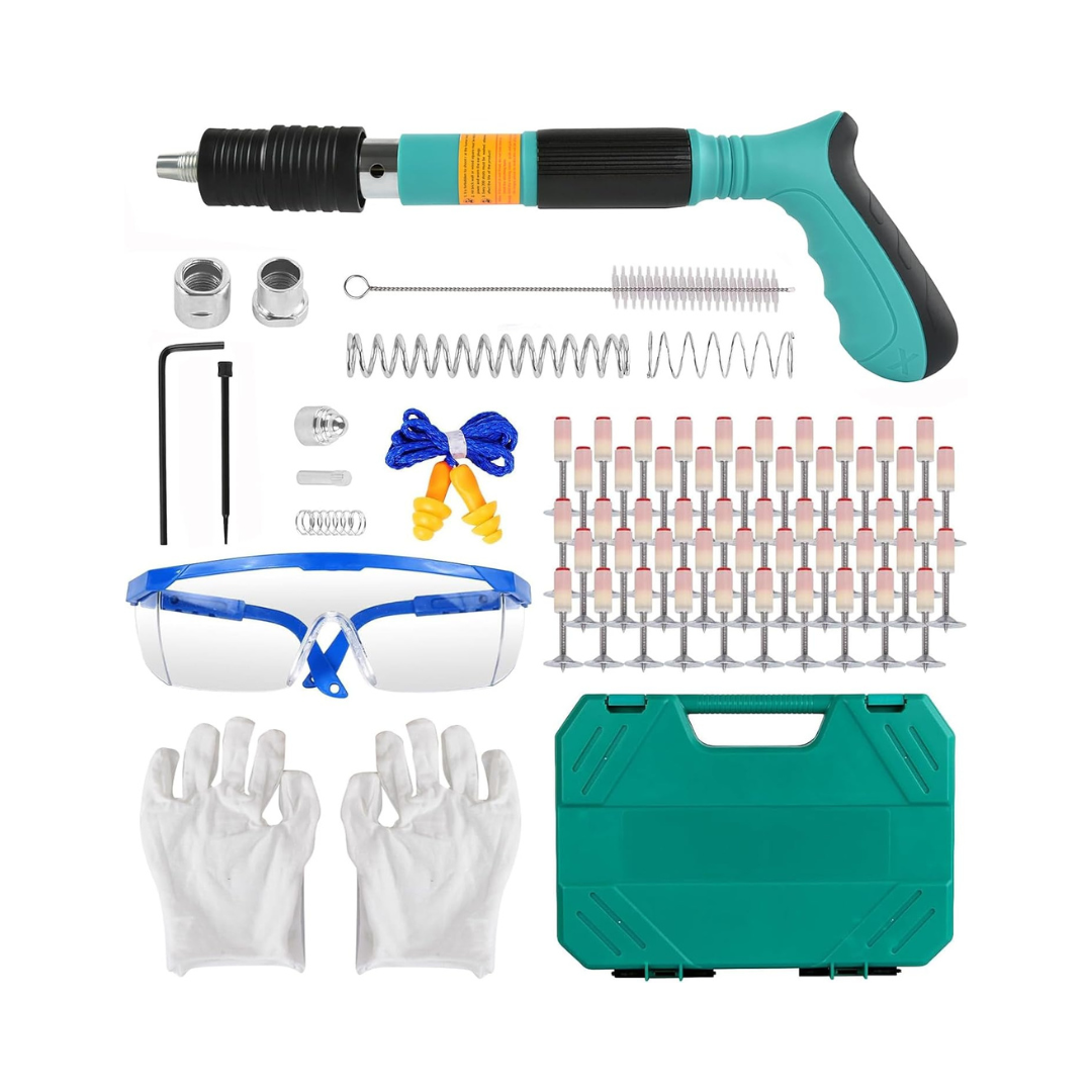 Concrete Nail Gun with 20pcs Nails, Portable Manual Steel Nails Gun Tool, Mini Nail Shooting Machine
