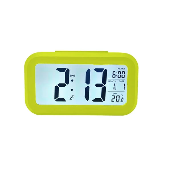 Digital Alarm Clock,Battery Operated Small Desk Clocks,with Smart Night Light